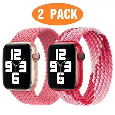 $9.99 • Buy For Apple Watch Braided Solo Loop Band Strap 38 45 44mm IWatch Series 7 6 5 4 SE