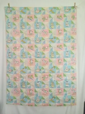 VTG Homemade Infant Baby Quilt Crib Blanket Nursery Rhymes Humpty Train Floral • $35