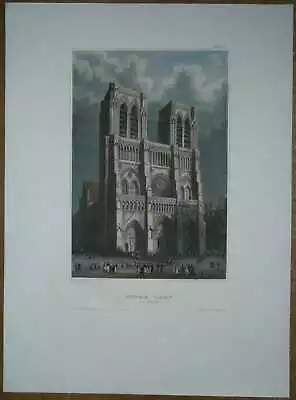 1843 Meyer Print NOTRE DAME CATHEDRAL PARIS FRANCE (#27) • $29