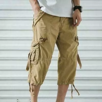 New Mens Cargo Shorts Summer Capri Short Pants Military Work Pants Trousers Sz • $50.59