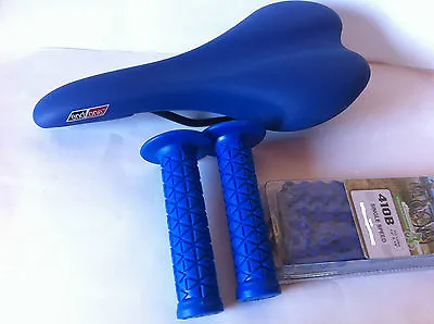 Package Deal: Seat Grips Chain Blue Bmx Road Fixie Mtb Cycling Bikes • $46.99