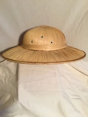 Vintage Straw 1950’s Pith Helmet Safari Hat • $65