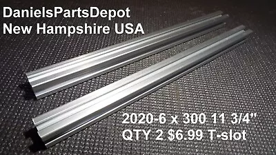 X2 BEAM 2020 X 300 MM EXTRUDED ALUMINUM T-SLOT FRAME 20x20-6  11.811 INCH  USA • $6.99