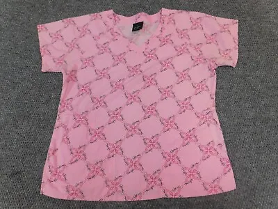 Baby Phat Womens Blouse M Pink Pullover Scrub Graphic • $16