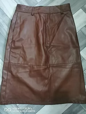 M@s Leather Look Skirt Size 12 • £5