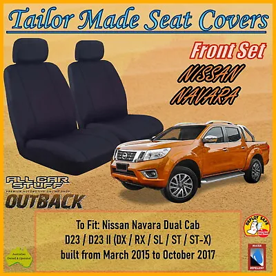 Canvas Front Seat Covers For Nissan Navara NP300 D23 Dual Cab: 03/2015 - 10/2017 • $123.73