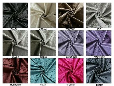 Premium Crushed Velvet Fabric Roll Glitz  Upholstery Curtains Cushions Covers  • £219