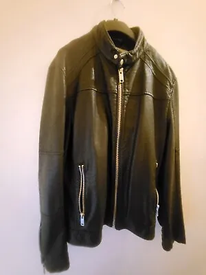 Zara Man Leather Black Jacket Size M - Very Good Condition • £30