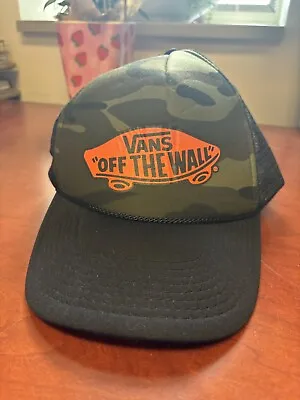 VANS Snapback Trucker Hat Otto Collection 90s Cap Camouflage Black • $10