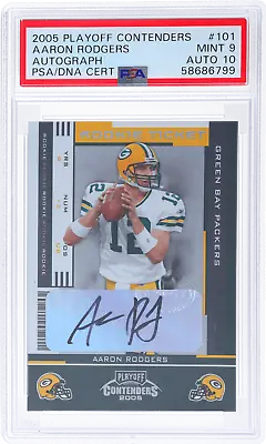2005 Playoff Contenders #101 Aaron Rodgers Auto PSA 9/10 Rookie RC • $4400