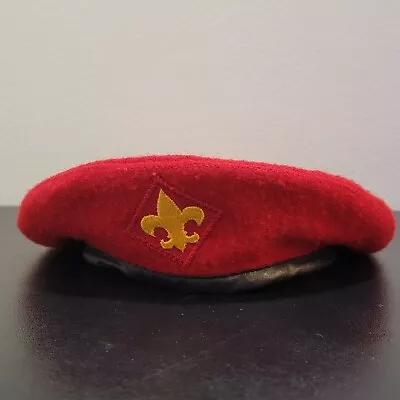 Vintage Boy Scouts Of America Official Headwear Red Beret Hat 100% Wool Sz M  • $39.95