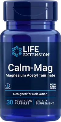 Magnesium Acetyl-Taurate 30Caps Calm-Mag Life Extension Magnesium (from 750mg) • $20.85