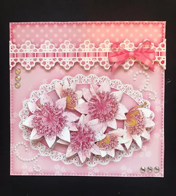 £2.45 • Buy Handcrafted  Female Flower Decoupage Card Topper  For Card Making