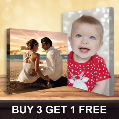 £15.99 • Buy Buy 3 Get 1 Free Personalised Your Photo On Canvas Prints - A5 A4 A3 A2 A1 A0 