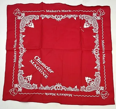 MAKER'S MARK Bourbon Whiskey 21.5 X22  Red 100% Organic Cotton BANDANA Scarf NEW • $9.99