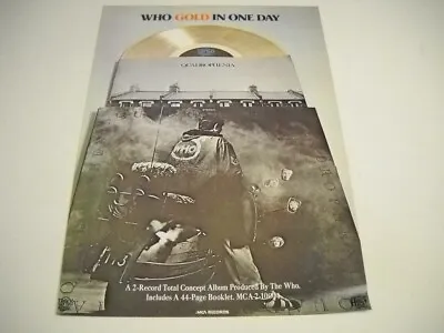 The WHO - Gold In One Day With QUADROPHENIA Original 1973 Promo Poster Ad • $9.95