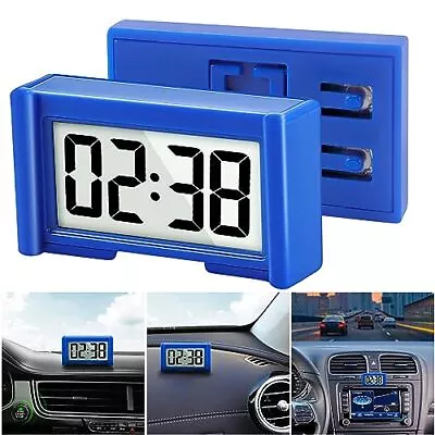 Mini Car Dashboard Digital Clock Battery Operated Self Adhesive Bracket • $10.18