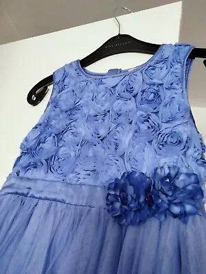 Yumi Occasion Girls Dress Blue Age 9-10 Very Good • £20