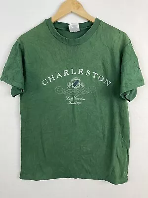 $18.39 • Buy Vintage Hanes Charleston SC T Shirt Green Medium Single Stitch