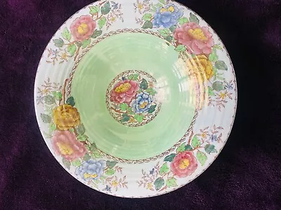 Vintage Maling 6569 Peony Rose Fruit Bowl In Aero Green Ceramic Original • £38