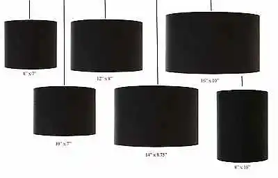 Handmade Black Drum / Cylinder Lampshade 20cm 25cm 30cm35cm40cm 45cm  50cm • £24.99