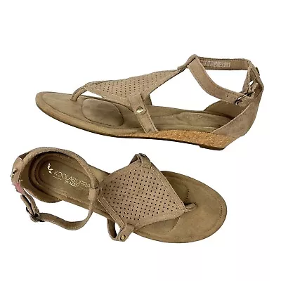 Koolaburra By UGG Briona Sandals Size 9 Gladiator Taupe Suede Wedge Ankle Strap • $30.58