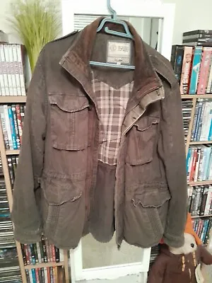 FAT FACE Vintage Military Style 100% Cotton Utility Coat Size L Hardly Worn • £22.40
