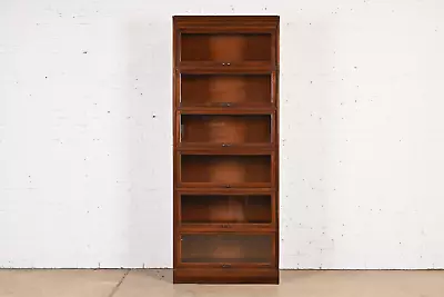 Vintage Arts & Crafts Mahogany Large Six-Stack Barrister Bookcase • $3800