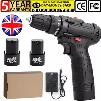 18V Cordless Drill Cordless Electric Drill Combi Driver With 2 Battery & Charger • £18.99