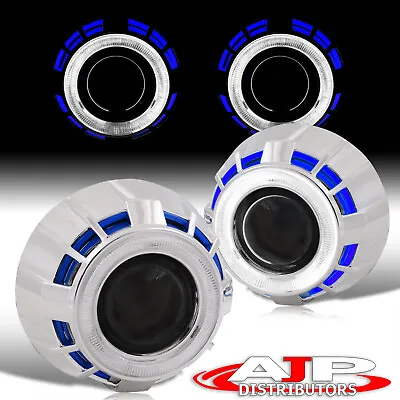 2.5  HID Projector Shroud Headlight Retrofit Halo Blue White Universal Upgrade • $54.99