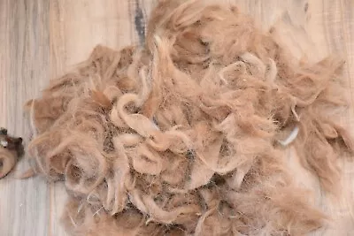 Bargain Alpaca Wool Fiber Fleece Spin Felting Tan Brown Misty 3rds 8oz • $7.50