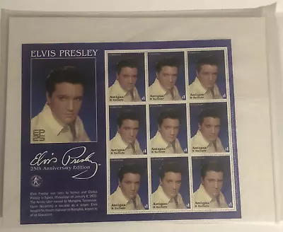 Elvis Presley Collectible Stamps Vintage Antigua &Barbuda • $6.29