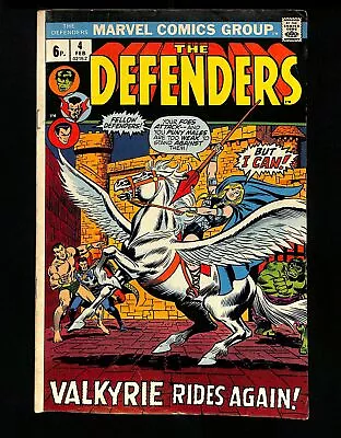 Defenders #4 FN- 5.5 UK Price Variant Marvel 1973 • $2.25