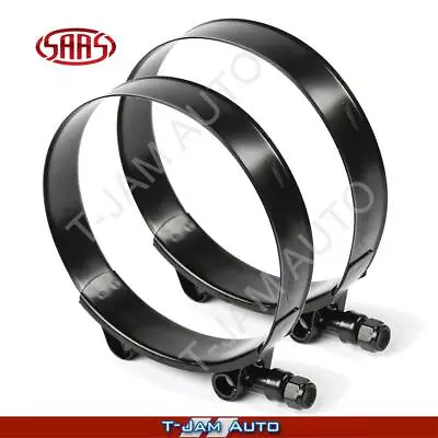 Hose Clamp T-Bolt S/Steel Intercooler Worm Drive 89mm X 2 Black • $26.95