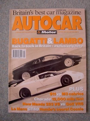 $8.67 • Buy Autocar (20 July 1994) Diablo V Bugatti EB110, Golf VR6 V Mazda 323F, M3 V 911