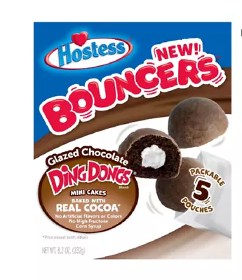 Hostess Glazed Ding Dong Bouncers Chocolate Value Pack 15 Bouncers Per Box • $14.87