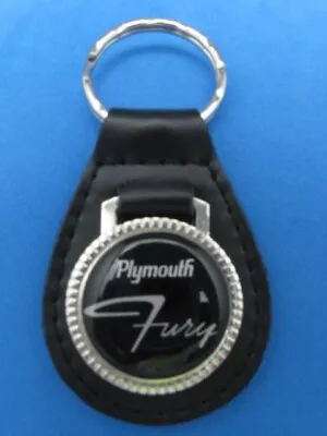 Vintage Plymouth Fury Genuine Grain Leather Keyring Key Fob Keychain Collectible • $24.99