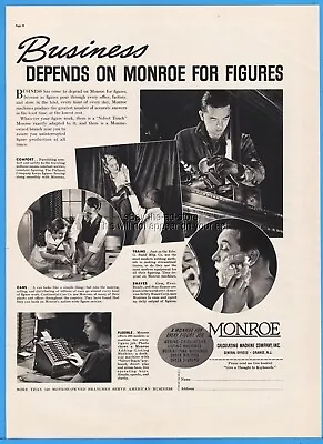 1938 Monroe Calculating Machine Co Orange NJ Adding Machine Pullman Train Car Ad • $10.79