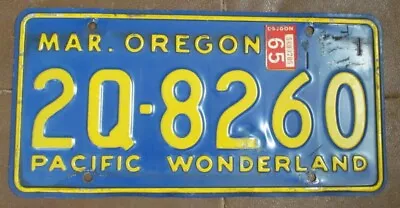 Oregon 1965 PACIFIC WONDERLAND License Plate # 2Q-8260 • $79.99