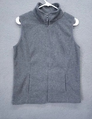 Made For Life Fleece Vest Gray Womens Size Medium Full Zip Pockets  • $9