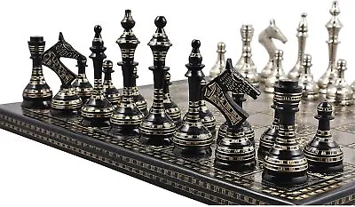 Brass Metal Luxury Chess Set Pieces & Board Game Antique Collectibles Vintage • $280