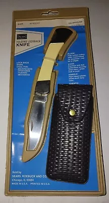 Vintage Sears Made In Usa Folding Lockback Knife And Sheath New Buck Style Rare • $69.99