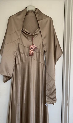 £25 • Buy Monsoon 100% Silk Beaded Full Length Dress With Shawl Size Uk 8 New With Tags