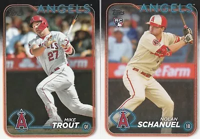 2024 Topps Mike Trout 27 & Rookie Nolan Schanuel RC 53 Los Angeles Dodgers Lot. • $1.69