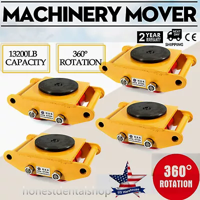 $148.22 • Buy 4PC 6T 4 Rollers Machine Dolly Skate Machinery Mover Cap 360°Rotation Industrial
