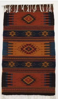 $89.98 • Buy ZAPOTEC Oaxacan Wool Rug 41x24 Teotítlan Del Valle HandLoomed SW *VIBRANT* Turq