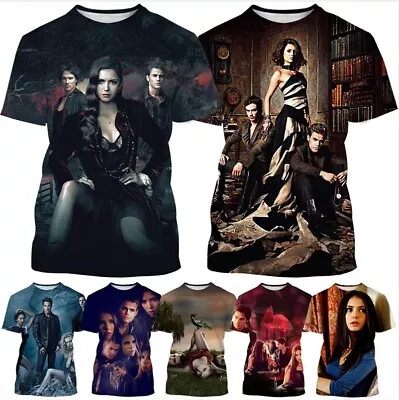 Vampire Diaries Hip Hop 3D Print Women Men Short Sleeve T-shirt Tops Casual Tees • £9.59