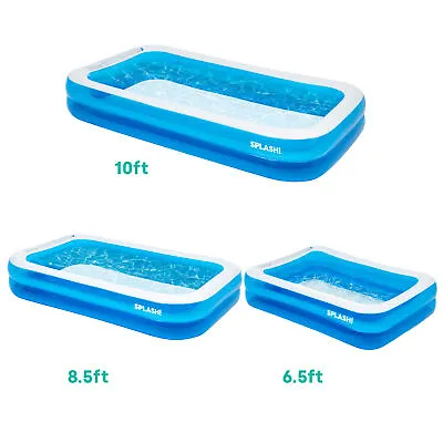 Inflatable Rectangular Giant Paddling Pool For Family Fun Outdoor Summer Kids  • £29.95