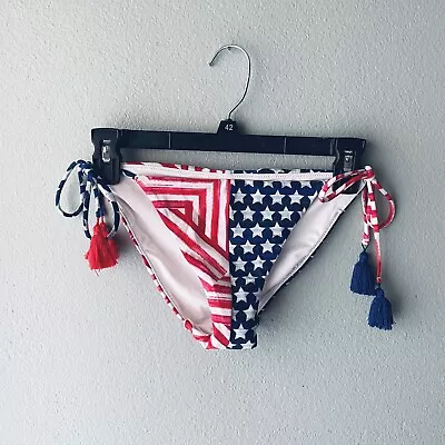 Victoria’s Secret | The Teeny Bikini American Flag Tassels Bottom • $20