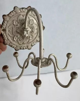 Vintage Jewelry Wall Display Hanger Jewelry Holder Rack Wrought Iron Necklace • $39.85